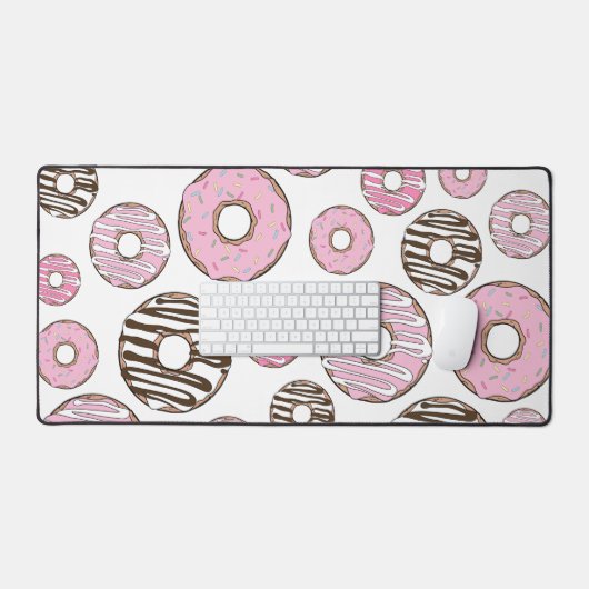 Donuts, roze donuts, witte donuts bureaumat (Keyboard & Muis)