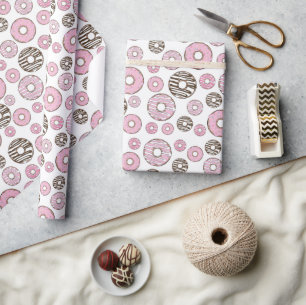 Donuts, roze donuts, witte donuts cadeaupapier