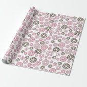 Donuts, roze donuts, witte donuts cadeaupapier (Uitgerold)