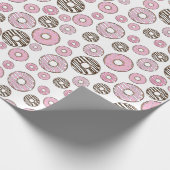 Donuts, roze donuts, witte donuts cadeaupapier (Hoek)