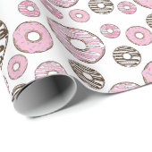 Donuts, roze donuts, witte donuts cadeaupapier (Rol Hoek)