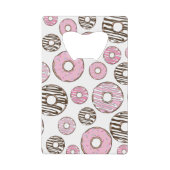 Donuts, roze donuts, witte donuts creditkaart flessenopener (Voorkant)