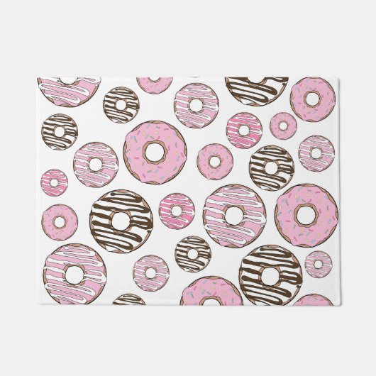 Donuts, roze donuts, witte donuts deurmat (Voorkant)
