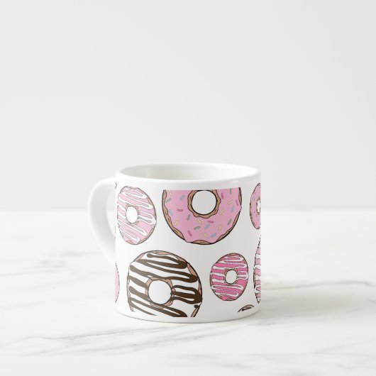 Donuts, roze donuts, witte donuts espresso kop (Links)