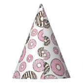 Donuts, roze donuts, witte donuts feesthoedjes (Achterkant)