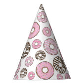 Donuts, roze donuts, witte donuts feesthoedjes (Voorkant)