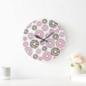 Donuts, roze donuts, witte donuts grote klok (Huis)