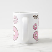 Donuts, roze donuts, witte donuts grote koffiekop (Achterkant)