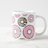 Donuts, roze donuts, witte donuts grote koffiekop (Rechts)