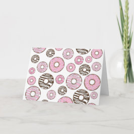 Donuts, roze donuts, witte donuts kaart