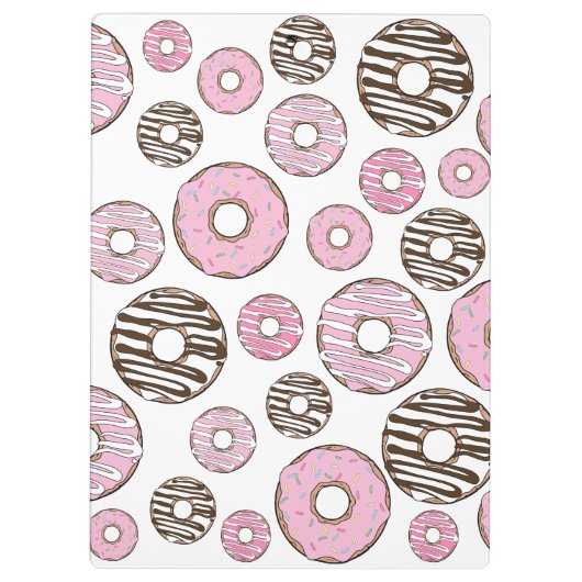 Donuts, roze donuts, witte donuts klembord (Achterkant)