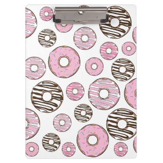Donuts, roze donuts, witte donuts klembord (Voorkant)