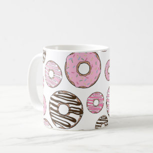 Donuts, roze donuts, witte donuts koffiemok