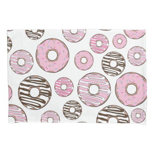 Donuts, roze donuts, witte donuts kussensloop (Voorkant)