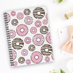 Donuts, roze donuts, witte donuts notitieboek