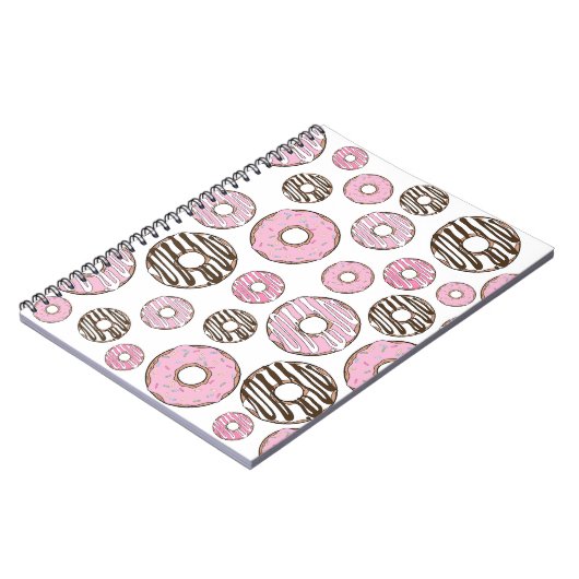 Donuts, roze donuts, witte donuts notitieboek (Linkerzijde)