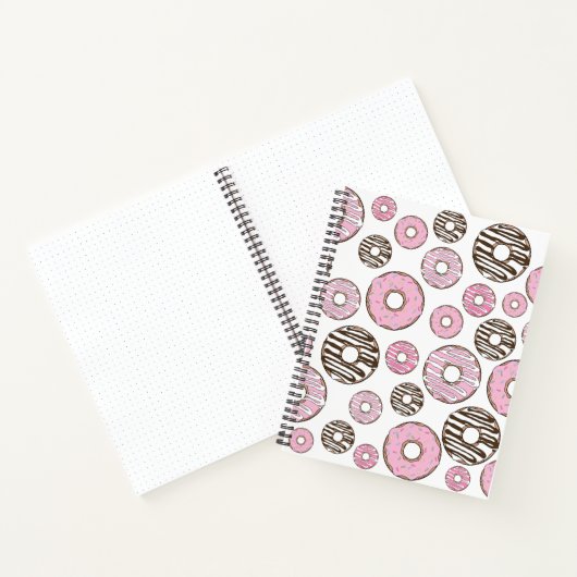 Donuts, roze donuts, witte donuts notitieboek (Binnen)