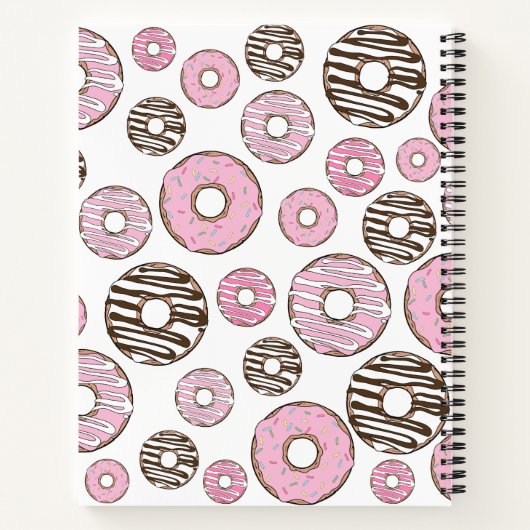 Donuts, roze donuts, witte donuts notitieboek (Achterkant)
