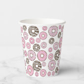 Donuts, roze donuts, witte donuts papieren bekers (Achterkant)