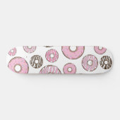 Donuts, roze donuts, witte donuts persoonlijk skateboard (Horizontaal)