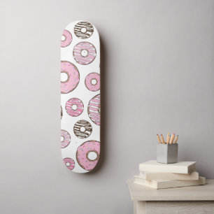 Donuts, roze donuts, witte donuts persoonlijk skateboard