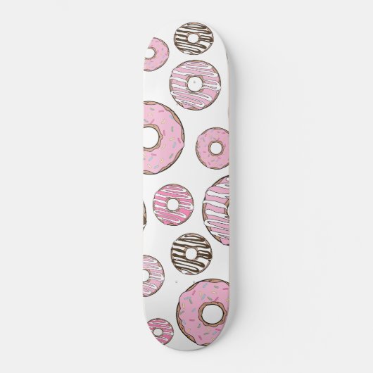 Donuts, roze donuts, witte donuts persoonlijk skateboard (Voorkant)
