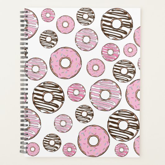 Donuts, roze donuts, witte donuts planner (Voorkant)