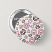 Donuts, roze donuts, witte donuts ronde button 5,7 cm (Voorkant /achterkant)