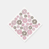 Donuts, roze donuts, witte donuts servet (Hoek)