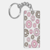 Donuts, roze donuts, witte donuts sleutelhanger (Voorkant Links)
