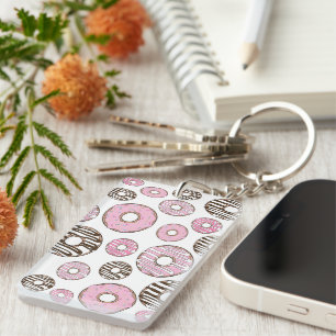 Donuts, roze donuts, witte donuts sleutelhanger