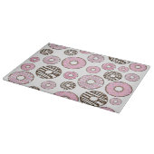 Donuts, roze donuts, witte donuts snijplank (Hoek)