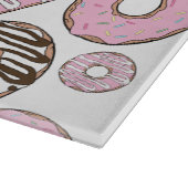 Donuts, roze donuts, witte donuts snijplank (Hoek)