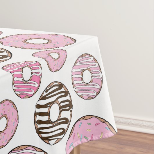 Donuts, roze donuts, witte donuts tafelkleed (Voorbeeld)