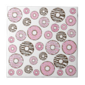 Donuts, roze donuts, witte donuts tegeltje (Voorkant)