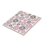 Donuts, roze donuts, witte donuts tegeltje (Zijkant)