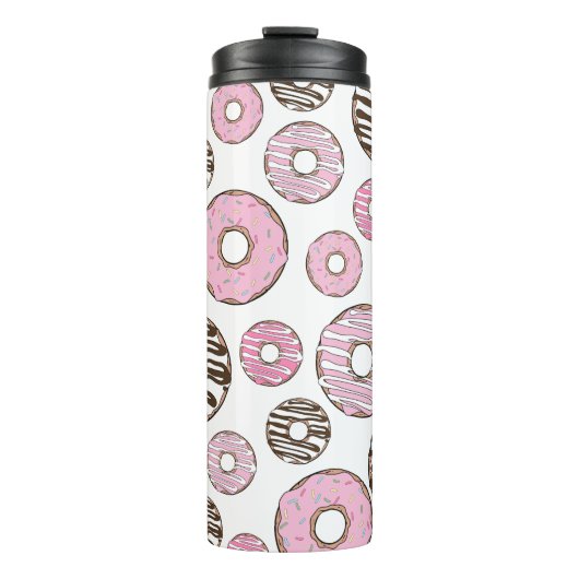 Donuts, roze donuts, witte donuts thermosbeker (Voorkant)