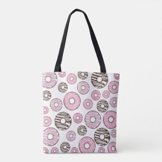 Donuts, roze donuts, witte donuts tote bag (Achterkant)
