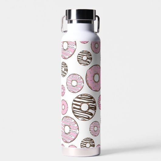 Donuts, roze donuts, witte donuts waterfles (Voorkant)