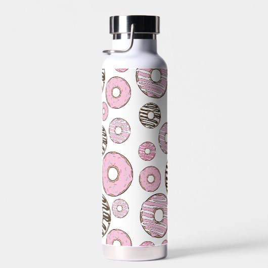 Donuts, roze donuts, witte donuts waterfles (Rechts)