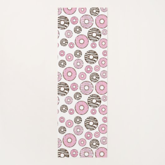 Donuts, roze donuts, witte donuts yogamat (Achterkant)