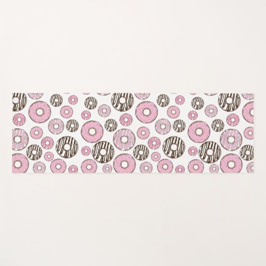 Donuts, roze donuts, witte donuts yogamat (Voorkant (horizontaal))