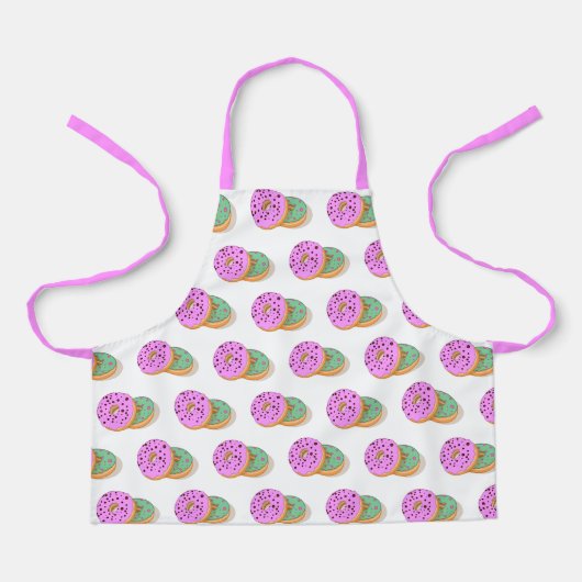 Donuts roze muntgroene bakkerij schort (Voorkant)