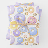 Donuts Roze Paars geel Inpakpapier Vel (In situ)