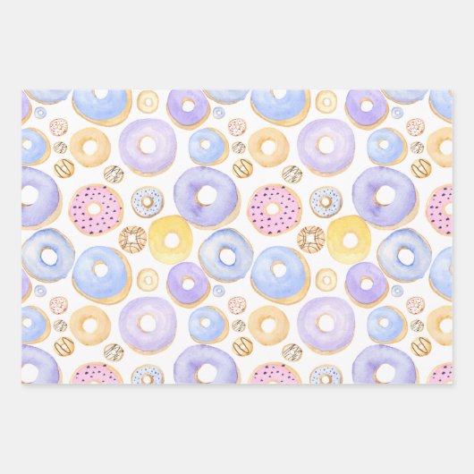 Donuts Roze Paars geel Inpakpapier Vel (Voorkant)