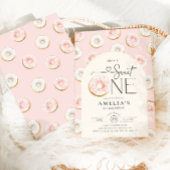 Donuts Roze Zoete Eén 1e Verjaardag Kaart