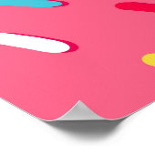 Donut's ruit naadloos patroon, roze achtergrond, t poster (Hoek)