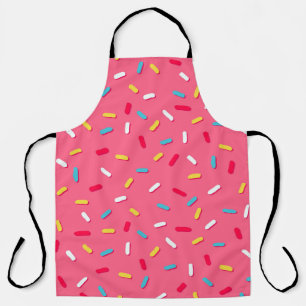 Donut's ruit naadloos patroon, roze achtergrond, t schort