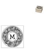 Donuts Schattig Kind Monogram Initiaal Donut Rubberstempel (Gestempeld)