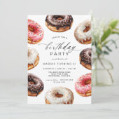 Donuts | Schattige Dessert Thema Meisjes Verjaarda Kaart (Staand voorkant)